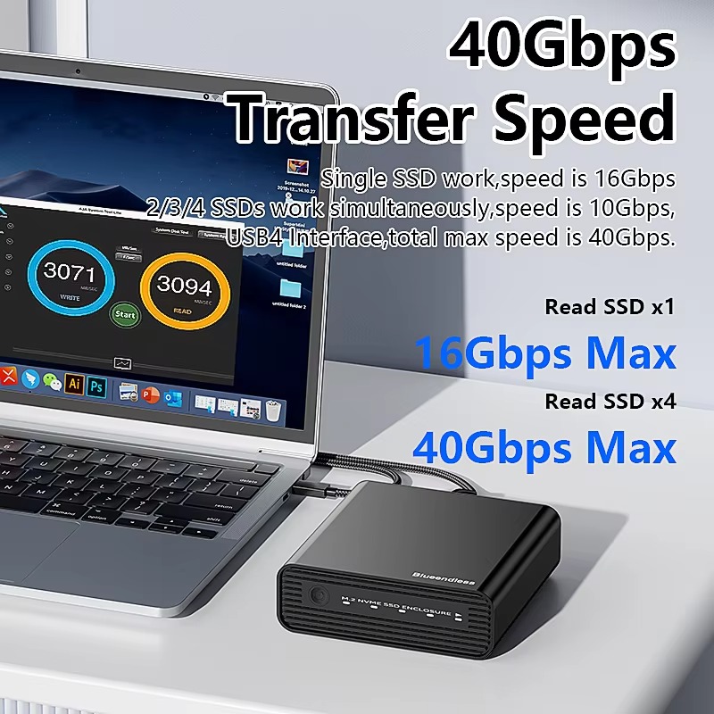 알루미늄 M2 4베이 USB4 외장 NVME SSD 케 - Nvme Ssd 리뷰 및 가격